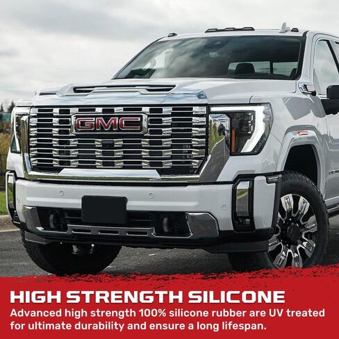 RECON - Fits GMC 20-25 Sierra 1500 Tow Hook Covers 2-Piece Set of 100% Silicone Rubber Covers Heavy Duty Rugged Durability Unique Style Protection (Black) in Saudi Arabia