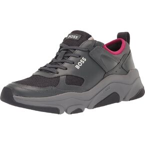 BOSS Men's Running Style Soft Leather Sneakers