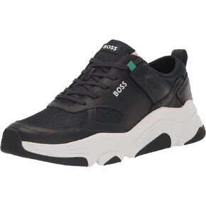 BOSS Men's Running Style Soft Leather Sneakers