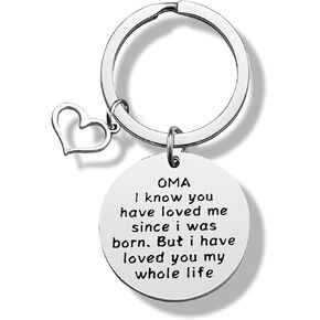 Heigebi Grandma Keychain Grandma Gifts from Granddaughter Grandson Oma Keychain Grandmother Gifts Oma Gifts for Grandmother