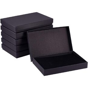 BENECREAT 6 Pack Black Necklace Gift Box 7.8x5x1.2" Cardboard Jewelery Boxes Kraft Paper Box with Sponge for Necklace, Earring, Mother's Day Gift Packaging