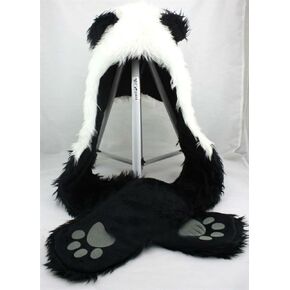 Panda Full Animal Hoodie Hat (Faux Fur) 3 in 1 Function in Kuwait