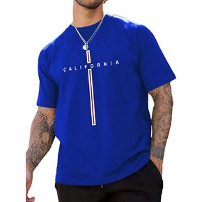 SOLY HUX Men's Graphic Tees Letter Print T-Shirt Short Sleeve Round Neck Shirt Top Streetwear
