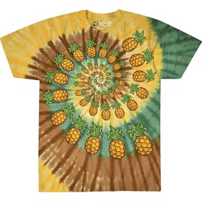 Liquid Blue Pineapple Spiral Tie Dye Short Sleeve T-Shirt