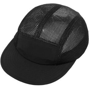 CLAPE Mesh Flat Brim Ball Cap Trucker 5-Panel Hat Quick Dry Baseball Cap Sports Running Hat Snapback Workout Dad Hats
