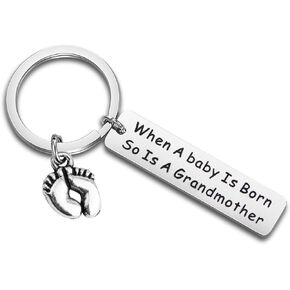 LQRI Grandma To Be Keychain When a Baby is born so is a Grandmother Keychain Baby Announcement Gift For New Grandma