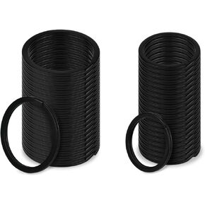 DS. DISTINCTIVE STYLE Round Flat Key Chain Rings 1 and 1.25 Inch Metal Split Ring for House Car Key Attachment Set of 40 - Black