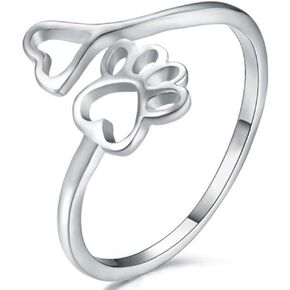 Jude Jewelers Stainless Steel Cute Dog's Cat's Paw Cocktail Party Holiday Wedding Anniversary Statement Ring