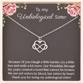 RareLove Gifts for Sister in Law,Unbiological Sister Necklace Gift For Best Friend,925 Sterling Silver Tiny Infinity Heart Necklaces for Women Friendship,Best Friend Necklace