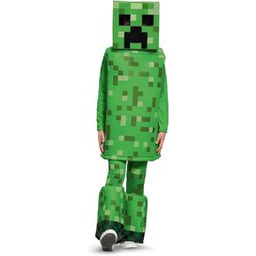 Creeper Prestige Minecraft Costume, Green, Medium (7-8)