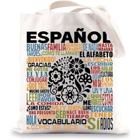 Espanol Canvas Tote Bag Spanish Teacher Gift Spanish Gift Spanish Mom Shoulder Bag