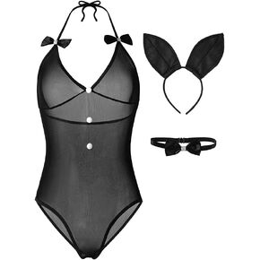 Sunspice Easter Bunny Costume Sexy Bunny Costume for Women Rabbit Bodysuit Lingerie Cosplay
