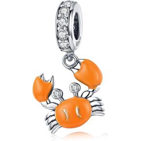 Rich Marine Life Charm 925 Sterling Silver Turtle Crab Fish Animal Bead Charms Best Jewelry Gift for Marine Animal Lover