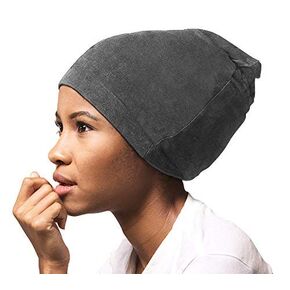 Satin Lined Jersey Beanie, Ultra Soft, Fashionable Hipster Chic, Satin Lining Prevents Breakage and Tangling, Day and Night Hair Defense, Gray, Standard