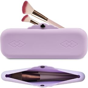 حقائب حامل فرش المكياج من السيليكون: حقيبة مستحضرات التجميل مع أزرار معدنية مغناطيسية للسفر، حقيبة مكياج لتخزين أدوات المكياج in Kuwait