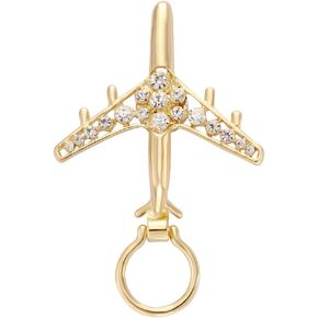 Fashion Gold Crystal Airplane Shining Magnetic Badge Eyeglass Holder