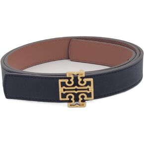 Tory Burch 141739 Britten Logo Black/Classic Tan With Gold Hardware Reversible 1 Inch Width Women's Belt