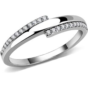 Jude Jewelers Stainless Steel Eternity Style Wedding Band Ring