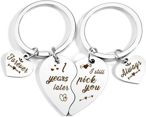 1 Year Gifts For Him Her Keychain Romantic Gifts For Her Boyfriend Birthday Gifts For Him 1 Year Gifts For Boyfriend Girlfriend Wedding Anniversary For Husband Wife, 1anniversary, M in Kuwait