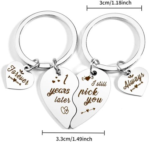1 Year Gifts For Him Her Keychain Romantic Gifts For Her Boyfriend Birthday Gifts For Him 1 Year Gifts For Boyfriend Girlfriend Wedding Anniversary For Husband Wife, 1anniversary, M in Kuwait
