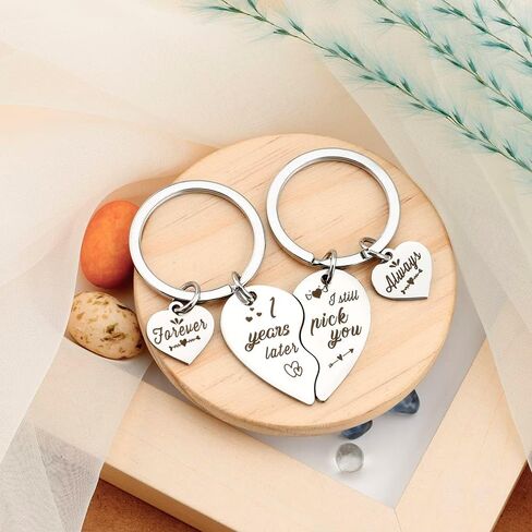 1 Year Gifts For Him Her Keychain Romantic Gifts For Her Boyfriend Birthday Gifts For Him 1 Year Gifts For Boyfriend Girlfriend Wedding Anniversary For Husband Wife, 1anniversary, M in Kuwait