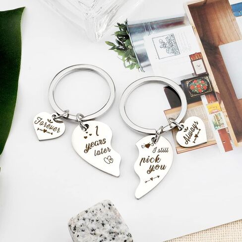 1 Year Gifts For Him Her Keychain Romantic Gifts For Her Boyfriend Birthday Gifts For Him 1 Year Gifts For Boyfriend Girlfriend Wedding Anniversary For Husband Wife, 1anniversary, M in Kuwait