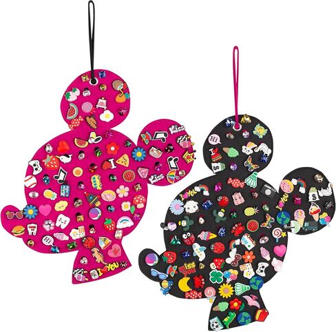 باكماكسي قطعتان من منظم حلي الاحذية، حامل عرض معلق لحلي كروك، منظم حلي زينة للاحذية يثبت على الحائط، حامل عرض محمول لحلي الاحذية in Kuwait