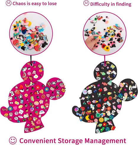 باكماكسي قطعتان من منظم حلي الاحذية، حامل عرض معلق لحلي كروك، منظم حلي زينة للاحذية يثبت على الحائط، حامل عرض محمول لحلي الاحذية in Kuwait