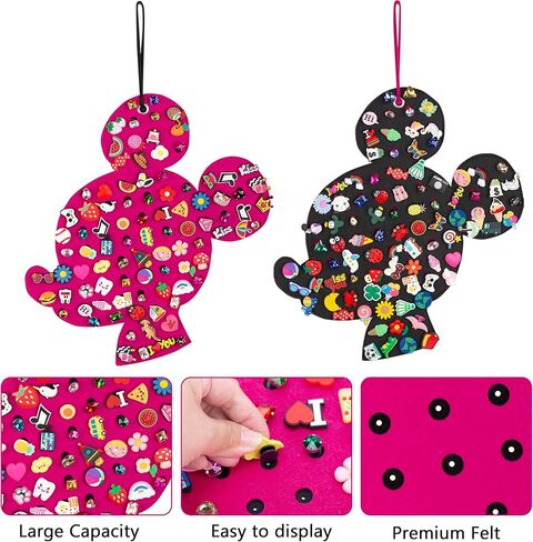 باكماكسي قطعتان من منظم حلي الاحذية، حامل عرض معلق لحلي كروك، منظم حلي زينة للاحذية يثبت على الحائط، حامل عرض محمول لحلي الاحذية in Kuwait