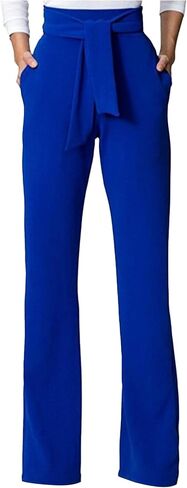 OPOIPIN Women's High Waisted Tie Front Business Office Work Wide Leg Long Pants with Pockets in Saudi Arabia