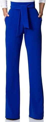 OPOIPIN Women's High Waisted Tie Front Business Office Work Wide Leg Long Pants with Pockets in Saudi Arabia