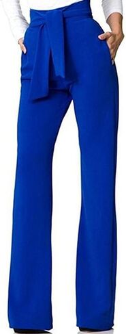 OPOIPIN Women's High Waisted Tie Front Business Office Work Wide Leg Long Pants with Pockets in Saudi Arabia