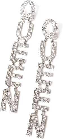 Rhinestone Flower Pendant Earrings Shiny Silver Crystal Flower Bud Earrings Body Jewelry For Women in Kuwait