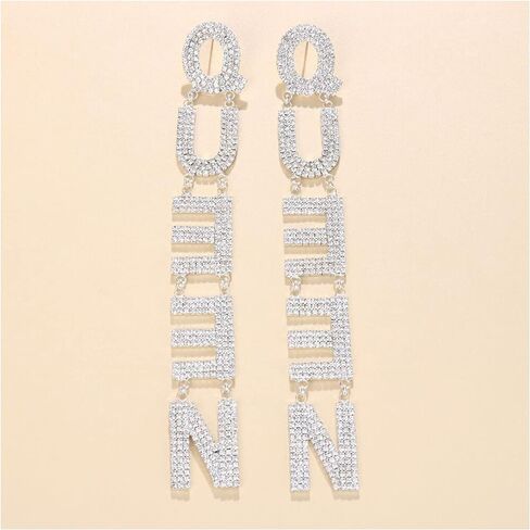 Rhinestone Flower Pendant Earrings Shiny Silver Crystal Flower Bud Earrings Body Jewelry For Women in Kuwait