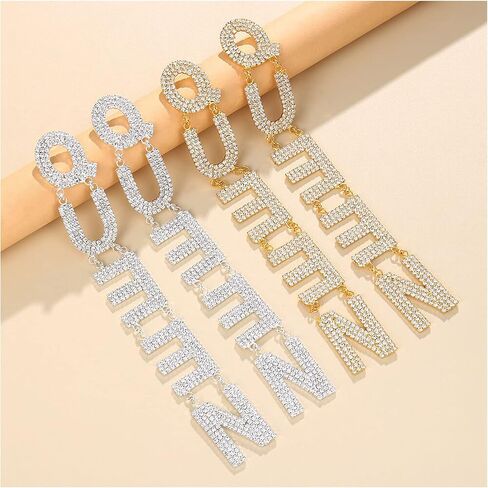 Rhinestone Flower Pendant Earrings Shiny Silver Crystal Flower Bud Earrings Body Jewelry For Women in Kuwait