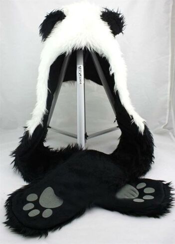 Panda Full Animal Hoodie Hat (Faux Fur) 3 in 1 Function in Kuwait