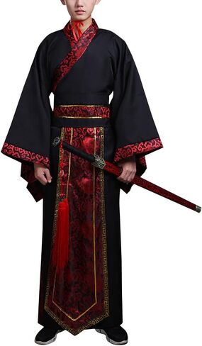 Chinese Hanfu Costume Ancient Qin Han Dynasty Traditional Scholar Long Robe Swordsman Cosplay Outfit in Saudi Arabia