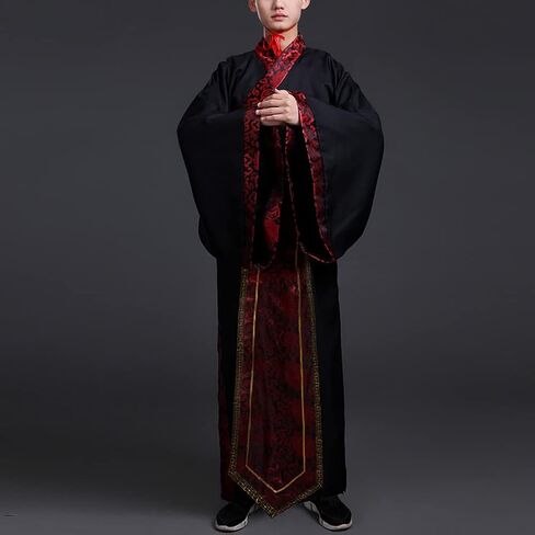 Chinese Hanfu Costume Ancient Qin Han Dynasty Traditional Scholar Long Robe Swordsman Cosplay Outfit in Saudi Arabia