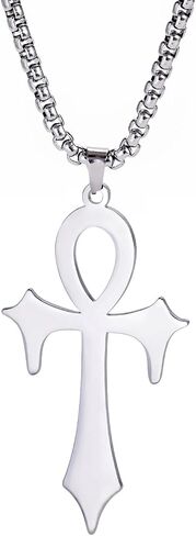 VASSAGO Ankh الصليب قلادة للرجال النساء الفولاذ المقاوم للصدأ قلادة الدينية القبطية قلادة لذيذ الصليب الإيمان قلادة قلادة الرموز الهيروغليفية in Kuwait