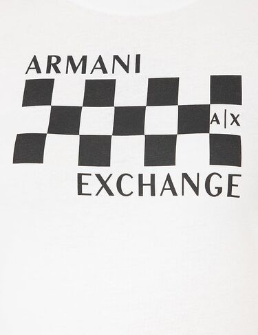 A｜X ARMANI EXCHANGE Women's Cotton Jersey Crew Neck Racing Fitted Tee in Saudi Arabia