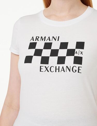 A｜X ARMANI EXCHANGE Women's Cotton Jersey Crew Neck Racing Fitted Tee in Saudi Arabia