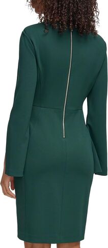 Tommy Hilfiger Women's Solid Scuba Crepe Split Sleeve Dress in Saudi Arabia