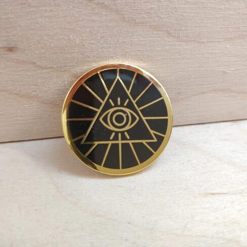 دبوس مطلي بالمينا بتصميم عين بروفيدنس المتنورين الماسوني الماسوني من اول سيينج 1 انش، طول 1 انش، معدن ومعدن, معدن, معدن in Kuwait