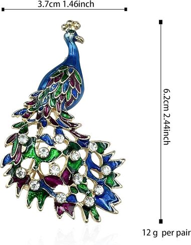 Just Follow Fashion Exquisite Exaggerated Large Peacock brooches pin for women Phoenix Brooch Pins Color Rhinestone Crystal Bird Animal Brooches Lapel Pins Wedding Christmas Birthday Jewelry Gift in Saudi Arabia