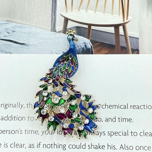 Just Follow Fashion Exquisite Exaggerated Large Peacock brooches pin for women Phoenix Brooch Pins Color Rhinestone Crystal Bird Animal Brooches Lapel Pins Wedding Christmas Birthday Jewelry Gift in Saudi Arabia