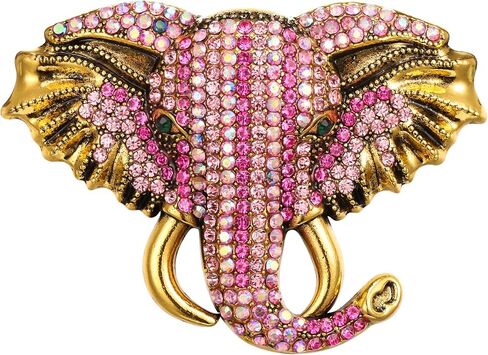 BriLove Fashion Stunning Crystal Rhinestone Animal Elephant Head Brooch Pins for Women Party Prom in Saudi Arabia