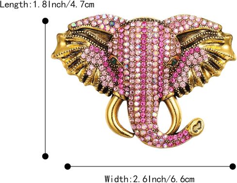 BriLove Fashion Stunning Crystal Rhinestone Animal Elephant Head Brooch Pins for Women Party Prom in Saudi Arabia