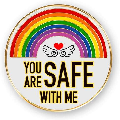 أنت آمن معي، دبابيس المينا فخر للطبيب والممرضة وطلاب الطب بروش دبابيس طية صدر السترة، دبابيس قوس قزح للملابس وحقائب الظهر والقبعات دبوس هدية in Kuwait