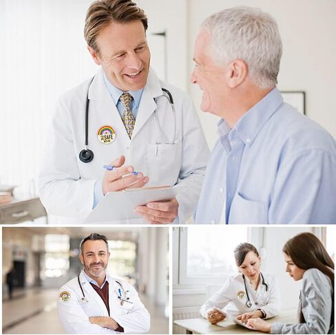 أنت آمن معي، دبابيس المينا فخر للطبيب والممرضة وطلاب الطب بروش دبابيس طية صدر السترة، دبابيس قوس قزح للملابس وحقائب الظهر والقبعات دبوس هدية in Kuwait