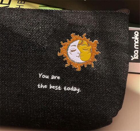 Yin Yang Sun Enamel Brooch Sun moon Day night Lapel Pin Sun Brooch Pin Collar Badge Cartoon Daily Life Decor Enamel Brooch Pin in Kuwait